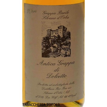 Alter Grappa der Dolcetto-Brennerei Luigi Barile im Alter von 12 Jahren Vol.42% Cl.75 - Destilliert