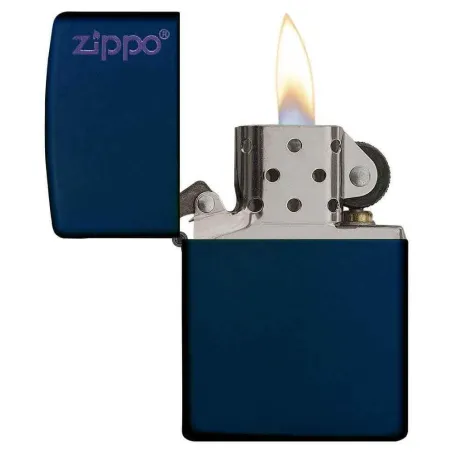 Zippo accendino benzina finitura matte blu con logo - Accendini