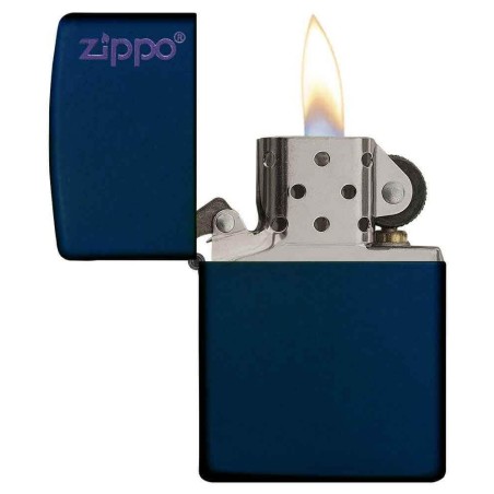 Zippo bleu finition mate essence avec logo - Briquets - Laiton