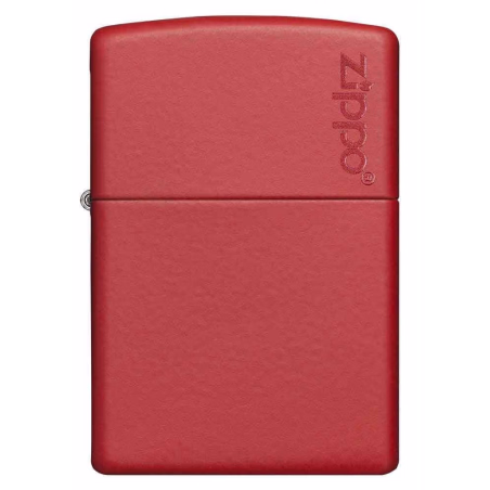 Zippo lighter matte red finish gasoline logo - Lighters - Brass