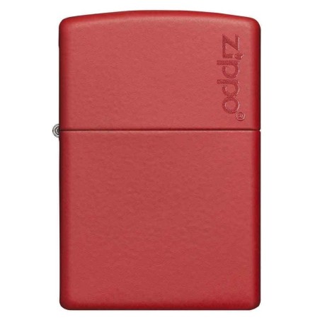 Zippo Mattrot Finish Benzin logo - Feuerzeuge