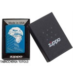 Zippo eagle and flag on blue chrome - Lighters - Molasses