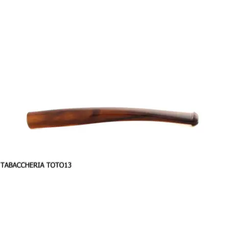 Bocchino curvo in metacrilato "ambra scura" per pipa in pannocchia - Accessori Per Pipe