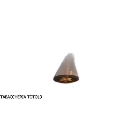 Bocchino curvo in metacrilato "ambra scura" per pipa in pannocchia - Accessori Per Pipe