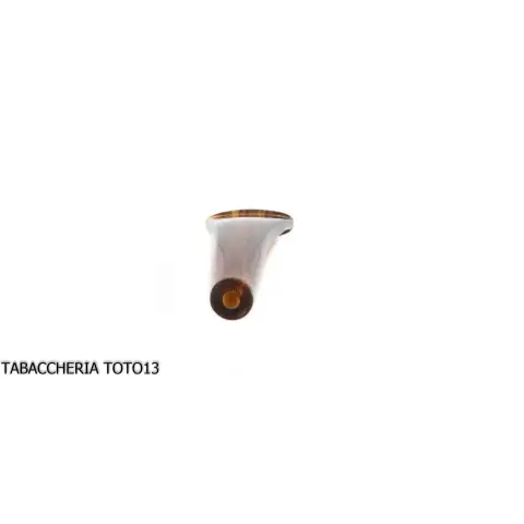 Bocchino curvo in metacrilato "ambra scura" per pipa in pannocchia - Accessori Per Pipe