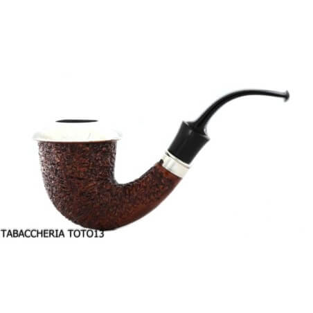 Ser Jacopo R1 rusticated calabash pipe with silver ferrule and top Ser Jacopo Pipe