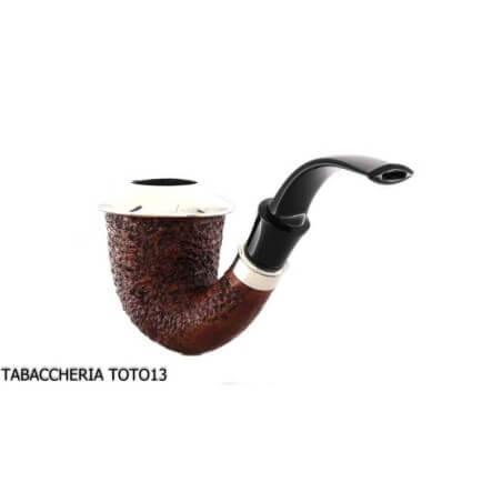 Ser Jacopo R1 rusticated calabash pipe with silver ferrule and top Ser Jacopo Pipe