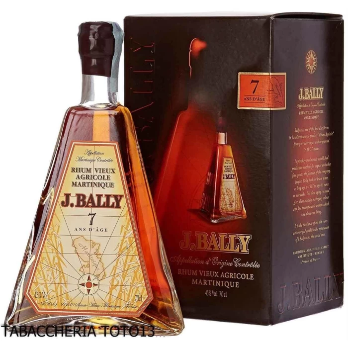 J. BALLY DISTILLERY - J. Bally 7 ans, bouteille de piramides Vol.45% Cl. 70