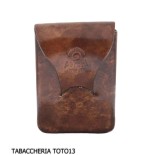 Taschenetui für toskanische Mittel aus dunkelbraunem Florentiner Leder - Zubehör für toskanische Zigarren