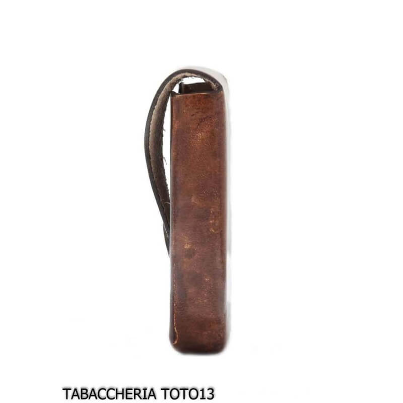 Pocket case for Tuscan means in dark briar Florentine leather - Peroni Firenze