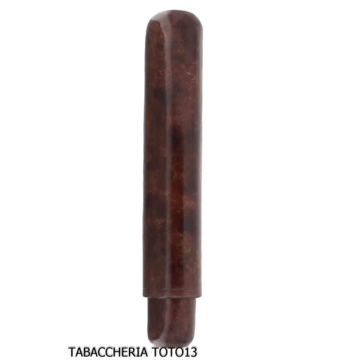 Tubo porta cigarrillos en piel florentina color briar oscuro