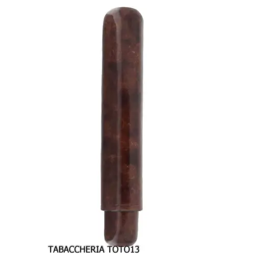 Tubo portasigari in cuoio fiorentino color radica scura - Accessori Per Sigari