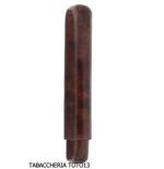 Cigar holder tube in dark briar colored Florentine leather - Accessories Cigar
