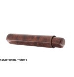 Cigar holder tube in dark briar colored Florentine leather - Accessories Cigar