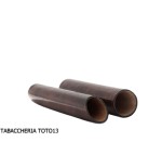 Cigar holder tube in dark briar colored Florentine leather - Accessories Cigar