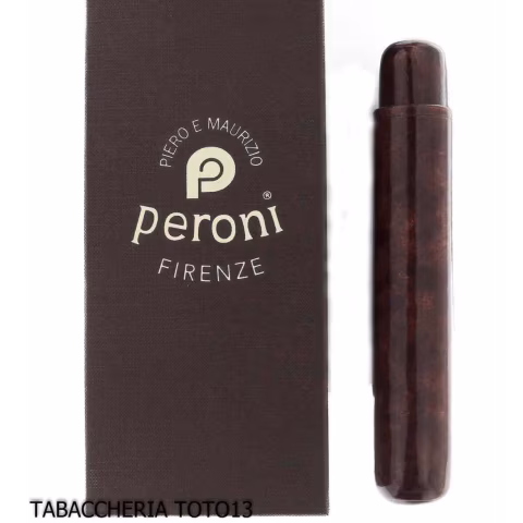 Cigar holder tube in dark briar colored Florentine leather - Accessories Cigar