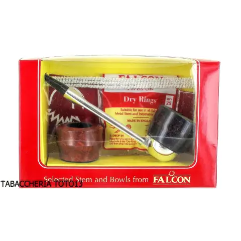Falcon Classic Pfeife gerade mit Aluminiumboden und 2 verschiedenen Köpfen - Tabakpfeifen