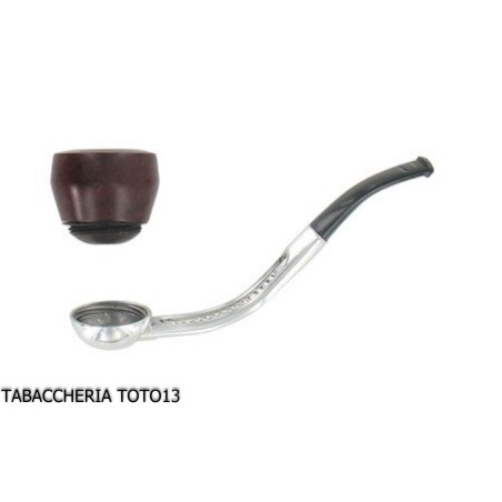 Classic curve Falcon pipe with aluminum base and 2 assorted heads-Falcon