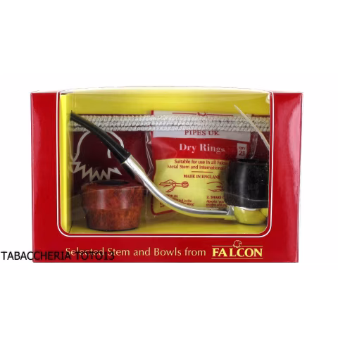 Pipe Falcon à courbe classique avec base en aluminium et 2 têtes assorties-Falcon