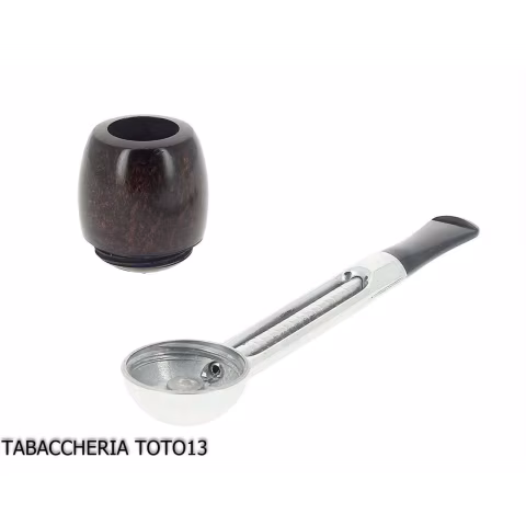 Pipe classique Falcon droit avec base en aluminium et 2 têtes assorties-Falcon