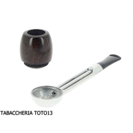 Falcon classic pipe straight with aluminum base and 2 assorted heads - Tobacco Pipes - Metal