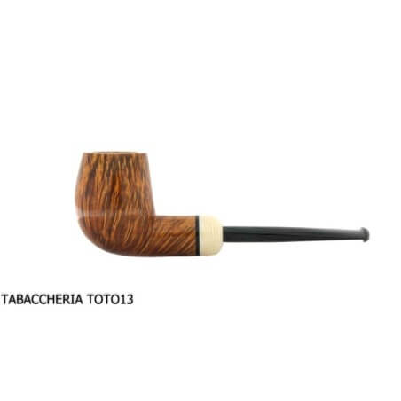 Straight billiard-shaped pipe with contrasting polished briar finish Ganci F. Pipemakers Ganci Francesco pipemakers