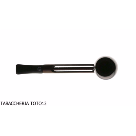 Extra straight Falcon pipe with burnished aluminum base and 2 assorted heads-Falcon