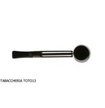 Extra straight Falcon pipe with burnished aluminum base and 2 assorted heads-Falcon