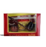 Extra straight Falcon pipe with burnished aluminum base and 2 assorted heads-Falcon
