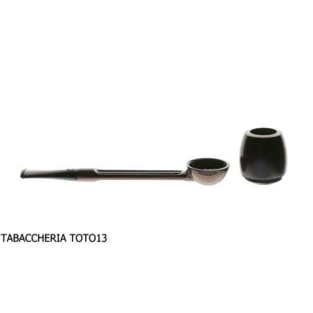 Extra straight Falcon pipe with burnished aluminum base and 2 assorted heads-Falcon