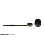 Extra straight Falcon pipe with burnished aluminum base and 2 assorted heads-Falcon