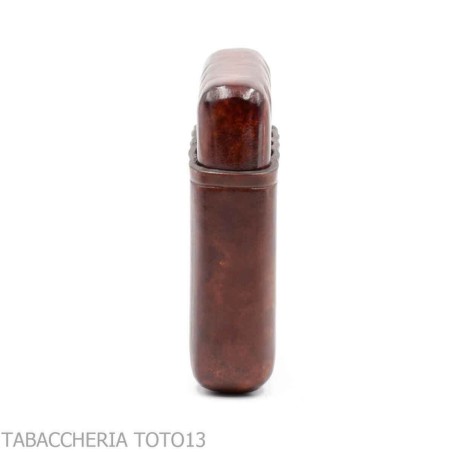 Porte-cigares à poche en cuir florentin briar foncé pour 5 mezzanines toscanes - Pochettes pour demi-toscans et mezzanine - C