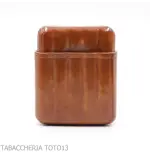 Estuche de bolsillo en piel de coñac florentino color briar para 5 entrepisos toscanos - Funda de bolsillo para media toscana