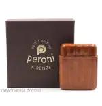 Estuche de bolsillo en piel de coñac florentino color briar para 5 entrepisos toscanos - Funda de bolsillo para media toscana