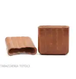 Estuche de bolsillo en piel de coñac florentino color briar para 5 entrepisos toscanos - Funda de bolsillo para media toscana
