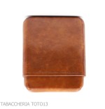 Pocket cigar case in Florentine smooth briar color cognac - Pocket cases for half Tuscan and mezzanine - Florentine leather