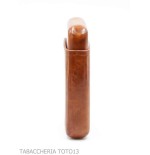Portasigari da tasca in cuoio fiorentino liscio color radica cognac - Custodie da tasca per mezzi Toscano e ammezzati