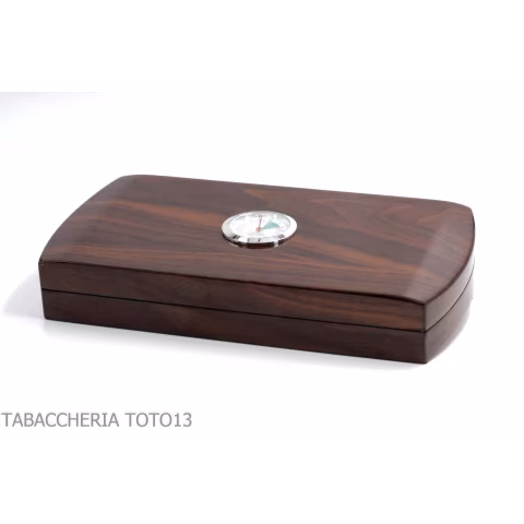 Scatola umidificata per sigari toscani in noce con igrometro esterno - Accessori Per Sigari