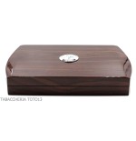 Caja humidificada grande para cigarros Toscani en nogal con higrómetro externo - Accesorios Del Cigarro