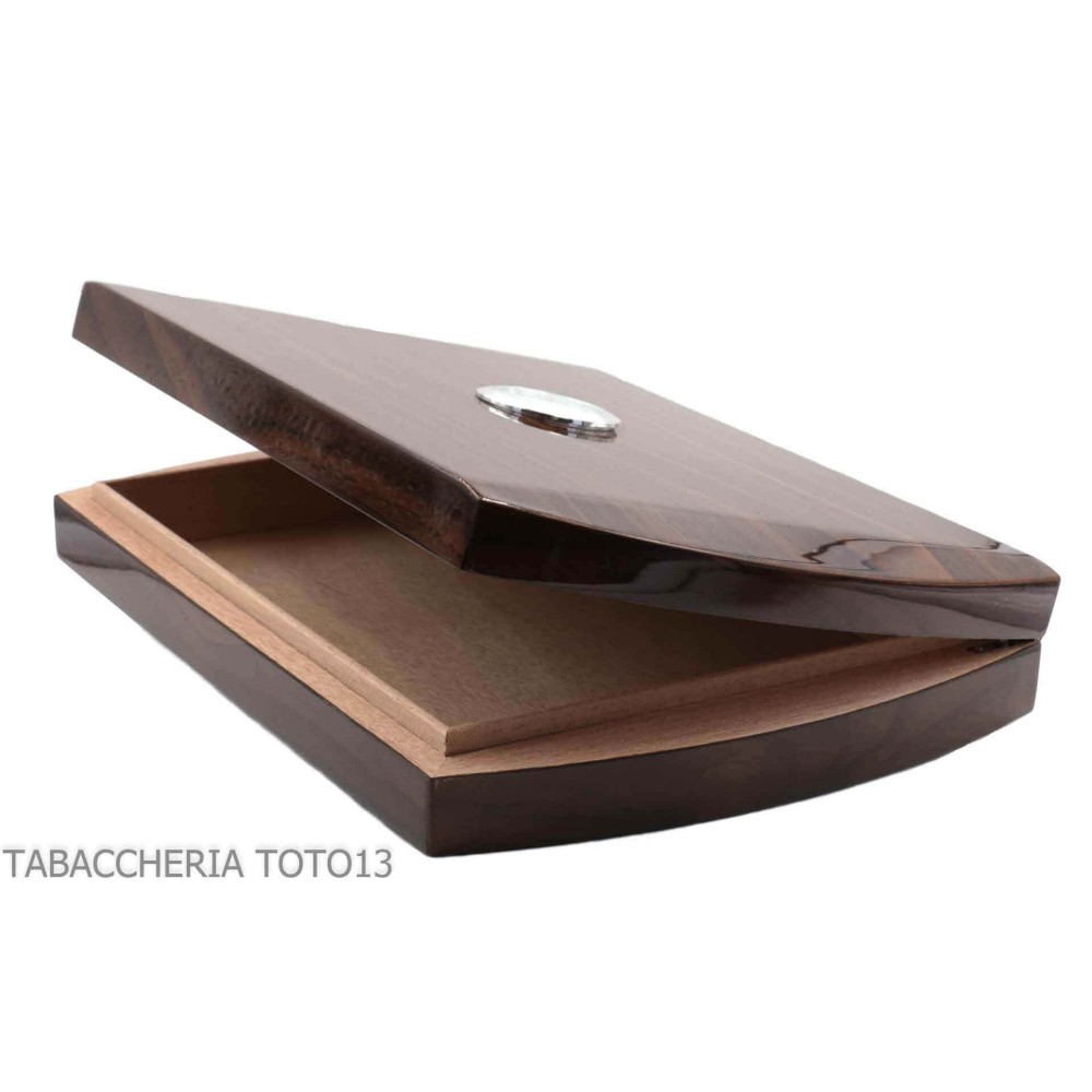 Grande boîte humidifiée pour cigares Toscani en noyer avec hygromètre externe - Accessoires Cigare