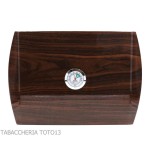 Caja humidificada grande para cigarros Toscani en nogal con higrómetro externo - Accesorios Del Cigarro