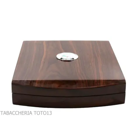Scatola grande umidificata per sigari Toscani in noce con igrometro esterno - Accessori Per Sigari