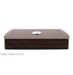 Caja humidificada grande para cigarros Toscani en nogal con higrómetro externo - Accesorios Del Cigarro