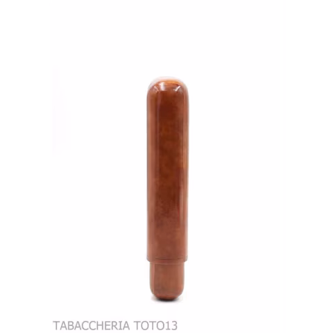 Porte-cigares profilé, double couronne, 3 places, en cuir cognac couleur cognac - étui à cigares - Cuir florentin