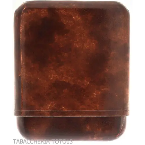 Maleta de mano de bolsillo en piel florentina lisa marrón oscuro - Funda de bolsillo para media toscana y entreplanta.