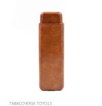 Glatte Zigarrentasche aus florentinischem cognacfarbenem Leder-Taschenetuis für lange Toscano