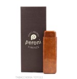 Poche à cigares lisse en cuir couleur cognac à la florentine - Etuis de poche pour Toscano long - Cuir florentin