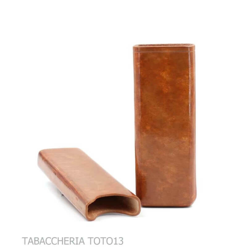 Smooth cigars pocket in Florentine briar-colored cognac leather - Peroni Firenze