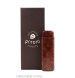 Smooth cigars pocket in dark briar colored Florentine leather - Pocket cases for long Toscano