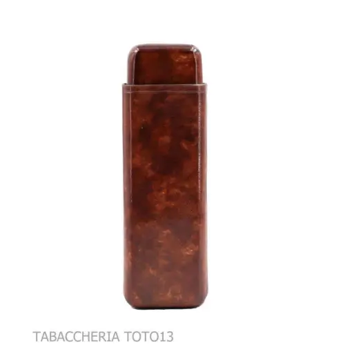 Poche à cigares lisse en cuir florentin couleur briar foncé - Etuis de poche pour Toscano long
